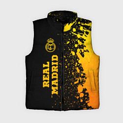 Женский жилет Real Madrid - gold gradient по-вертикали, цвет: 3D-черный