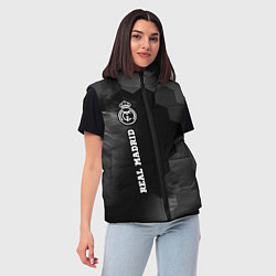Женский жилет Real Madrid sport на темном фоне по-вертикали, цвет: 3D-черный — фото 2