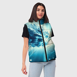 Женский жилет Неоновая комета - нейросеть, цвет: 3D-черный — фото 2