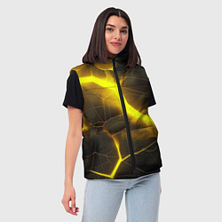 Женский жилет Желтое неоновое свечение, цвет: 3D-красный — фото 2
