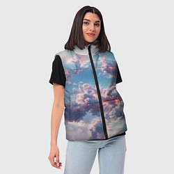Женский жилет Сказочные облака патерн, цвет: 3D-черный — фото 2