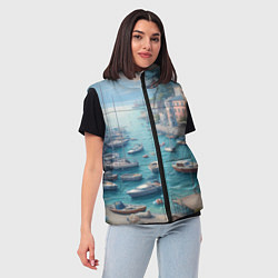 Женский жилет Гавань с лодками, цвет: 3D-светло-серый — фото 2