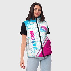 Женский жилет Bayern neon gradient style вертикально, цвет: 3D-черный — фото 2