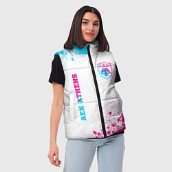Женский жилет AEK Athens neon gradient style вертикально, цвет: 3D-черный — фото 2