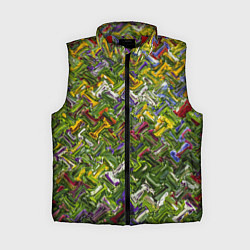 Женский жилет Разноцветная абстракция, цвет: 3D-красный