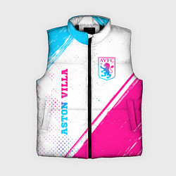 Женский жилет Aston Villa neon gradient style вертикально, цвет: 3D-черный