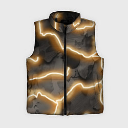 Женский жилет Электрический удар молнии паттерн, цвет: 3D-черный