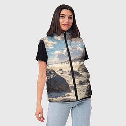 Женский жилет Аниме пляж, цвет: 3D-черный — фото 2