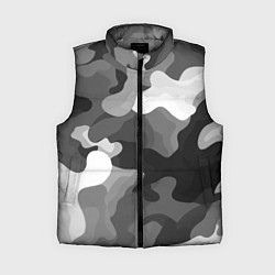 Женский жилет Камуфляж серый монохром, цвет: 3D-светло-серый