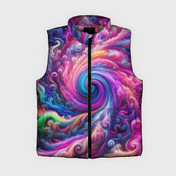 Женский жилет Абстракция, водоворот из ярких красок, цвет: 3D-светло-серый