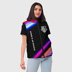 Женский жилет System of a Down neon rock lights, цвет: 3D-черный — фото 2
