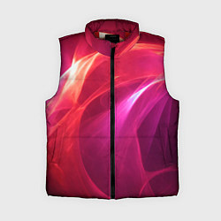 Женский жилет Красно-розовый энергетический хаос волн, цвет: 3D-красный