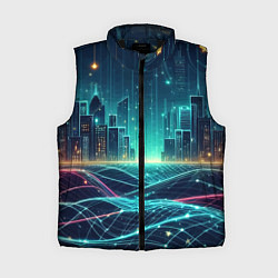 Женский жилет Metropolis - vaporwave neon glow, цвет: 3D-черный