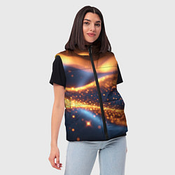 Женский жилет Блестящая лакшери текстура, цвет: 3D-черный — фото 2