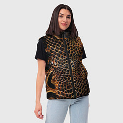 Женский жилет Реалистичная кожа змеи темно коричневая, цвет: 3D-черный — фото 2