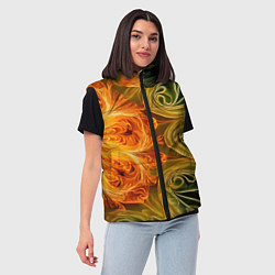 Женский жилет Зелено-оранжевый фрактал, цвет: 3D-светло-серый — фото 2