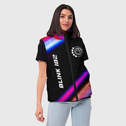 Женский жилет Blink 182 neon rock lights, цвет: 3D-черный — фото 2
