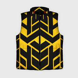 Женский жилет Жёлтые полосы на чёрном фоне, цвет: 3D-красный