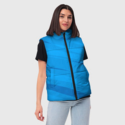 Женский жилет Насыщенный голубой полосами, цвет: 3D-черный — фото 2