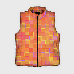 Женский жилет Россыпь оранжевых квадратов, цвет: 3D-красный
