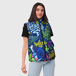 Женский жилет Урбанизм и граффити, цвет: 3D-красный — фото 2