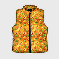 Женский жилет Сочные сладкие абрикосы паттерн, цвет: 3D-черный