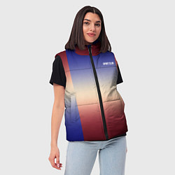 Женский жилет Красный-синий градиентный узор, цвет: 3D-светло-серый — фото 2