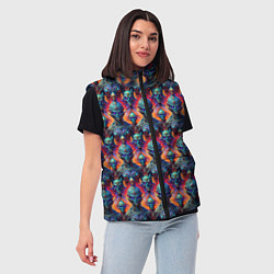 Женский жилет Паттерн из инопланетян, цвет: 3D-светло-серый — фото 2