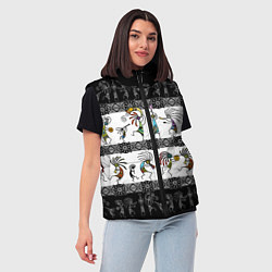 Женский жилет Кокопелли - боги индейцев хайда, цвет: 3D-черный — фото 2