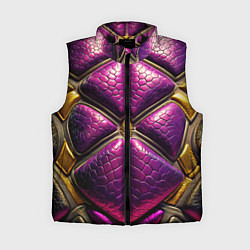 Женский жилет Текстурная кожа в космическом стиле костюма жука, цвет: 3D-черный