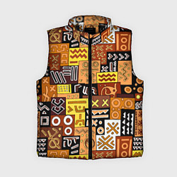Женский жилет Африканские этнический коллаж, цвет: 3D-черный