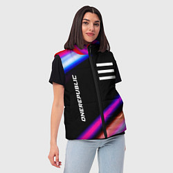 Женский жилет OneRepublic neon rock lights, цвет: 3D-черный — фото 2