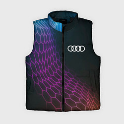 Женский жилет Audi neon hexagon, цвет: 3D-черный