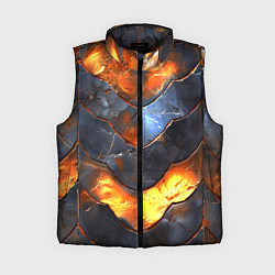 Женский жилет Горящая чешуя, цвет: 3D-черный