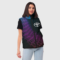Женский жилет Toyota neon hexagon, цвет: 3D-черный — фото 2