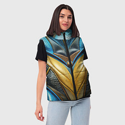 Женский жилет Объемная футуристичная объемная текстура из кожи, цвет: 3D-светло-серый — фото 2