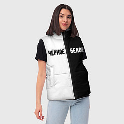 Женский жилет Чёрное белое, цвет: 3D-красный — фото 2