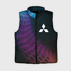 Женский жилет Mitsubishi neon hexagon, цвет: 3D-черный