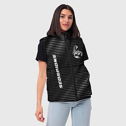 Женский жилет Scorpions metal rock lines, цвет: 3D-черный — фото 2