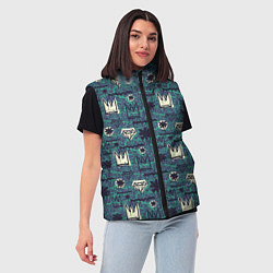 Женский жилет Граффити корона с бриллиантами, цвет: 3D-красный — фото 2