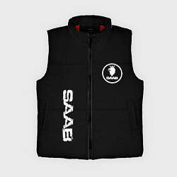 Женский жилет SAAB logo white, цвет: 3D-красный