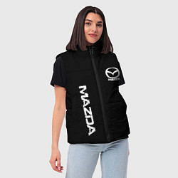 Женский жилет Mazda white logo, цвет: 3D-светло-серый — фото 2