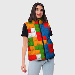 Женский жилет Блоки цветового конструктора, цвет: 3D-черный — фото 2