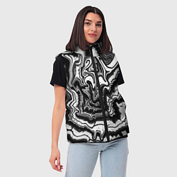 Женский жилет Черно-белая абстракция суминагаши, цвет: 3D-светло-серый — фото 2