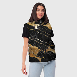 Женский жилет Мрамор Порторо - абстрактная текстура, цвет: 3D-черный — фото 2