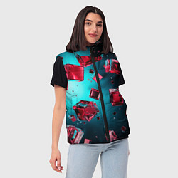 Женский жилет Взрыв из камней, цвет: 3D-черный — фото 2