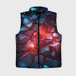 Женский жилет Синие камни с красным светом, цвет: 3D-черный