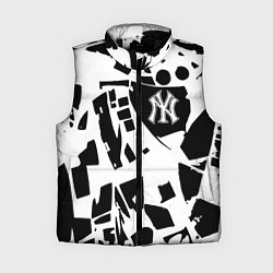 Женский жилет New York yankees - abstraction, цвет: 3D-черный