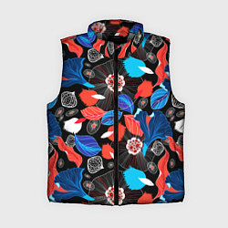 Женский жилет Разноцветный цветочный орнамент, цвет: 3D-светло-серый