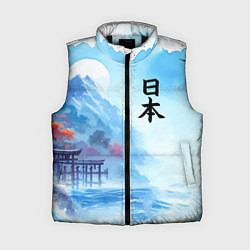 Женский жилет Японский морской пейзаж - нейроарт, цвет: 3D-черный